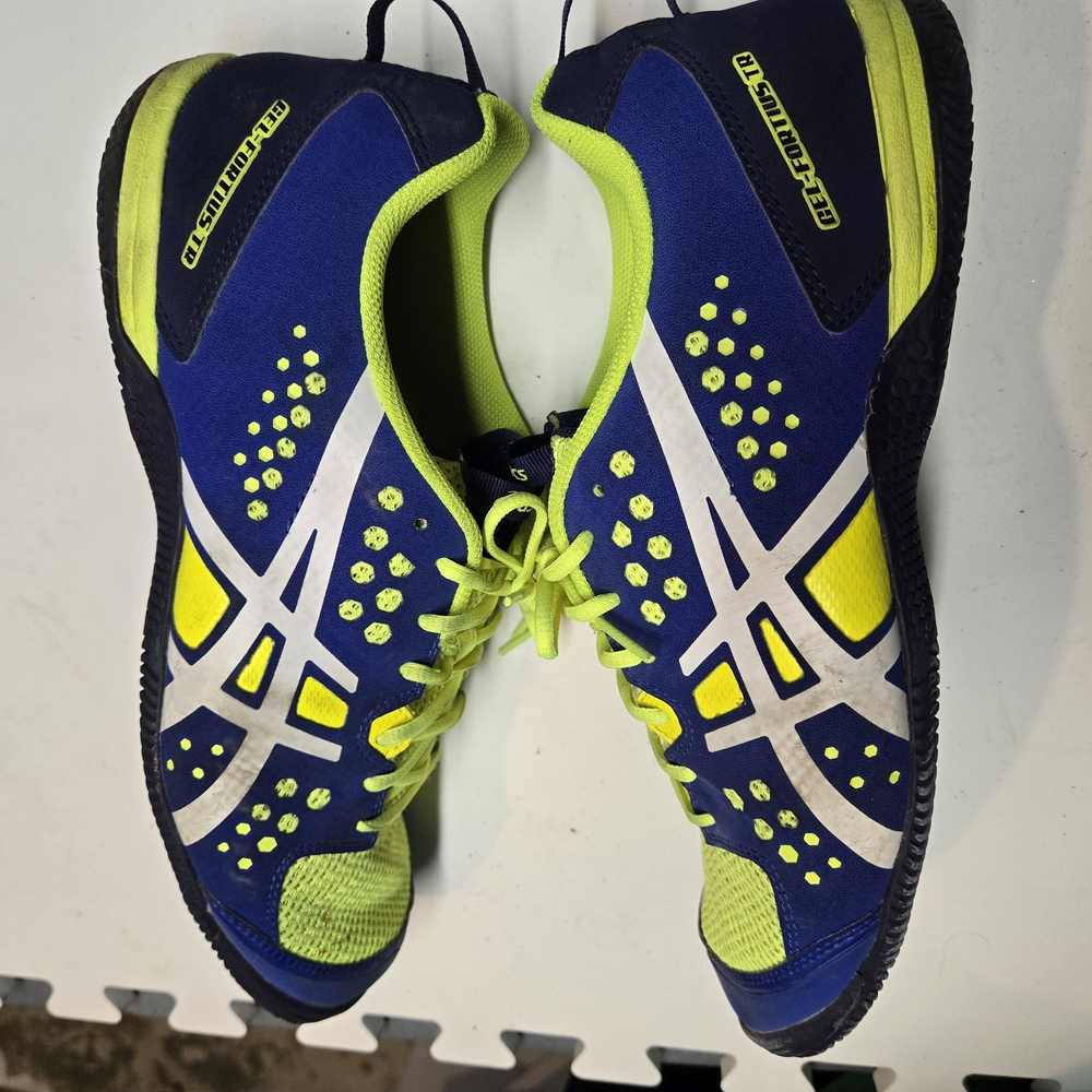Asics Blue and Yellow Athletic Shoes